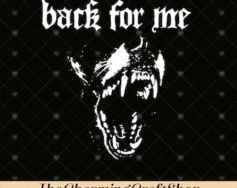 Bark For Me File Digital Printable, Gothic Dog Graphic PNG, Bold Aesthetic PNG