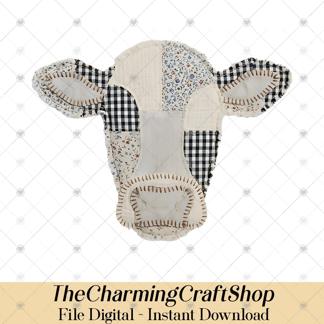 Patchwork Cow Pattern Patchwork Highland Cow File Digital Printable, Rustic Farmhouse Quilt ...