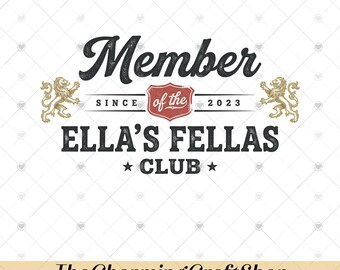 Vintage Member of Ella Fella Club Western File Digital Printable, Retro Texas Mascot PNG, Country Concert Shirt Design