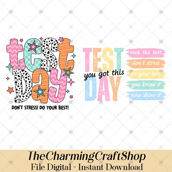 Test Day Teacher File Digital Printable, State Testing Png, Test Coordinator Final Exam Week Teacher Team Png, Motivational Inspiration PNG