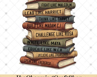 Black History Books File Digital Printabl, Dream Like Martin Quote Design, Black History Month PNG, Afrocentric Graphic PNG