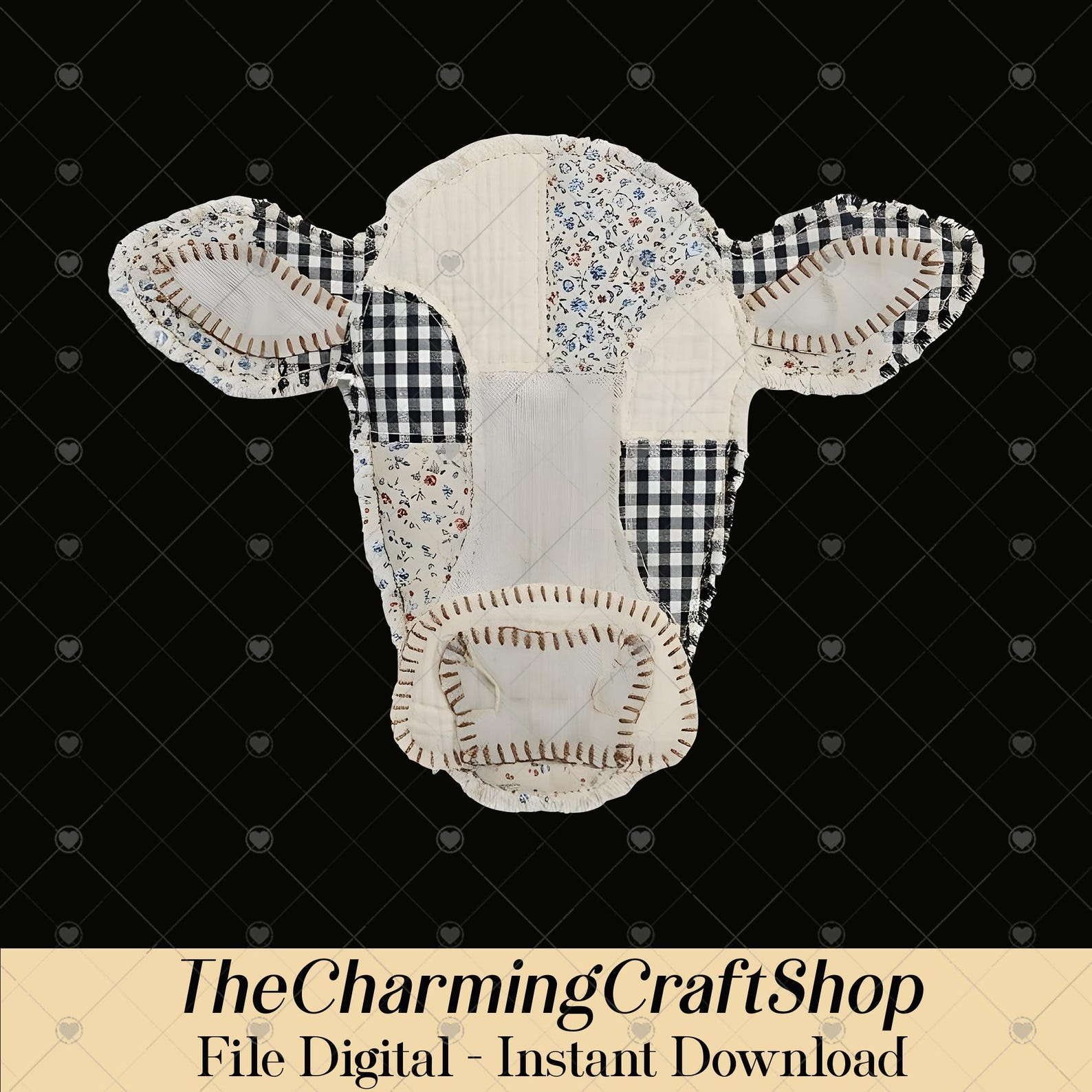 Patchwork Cow Pattern Patchwork Highland Cow File Digital Printable, Rustic Farmhouse Quilt ...