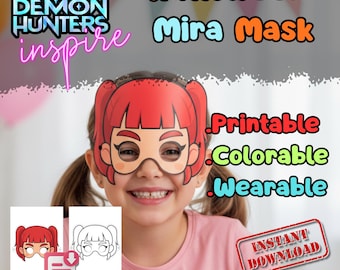 Mira KPop Demon Hunters Mask Printable, Kids Birthday Party Activity, Outdoor Craft, Party Favor PDF