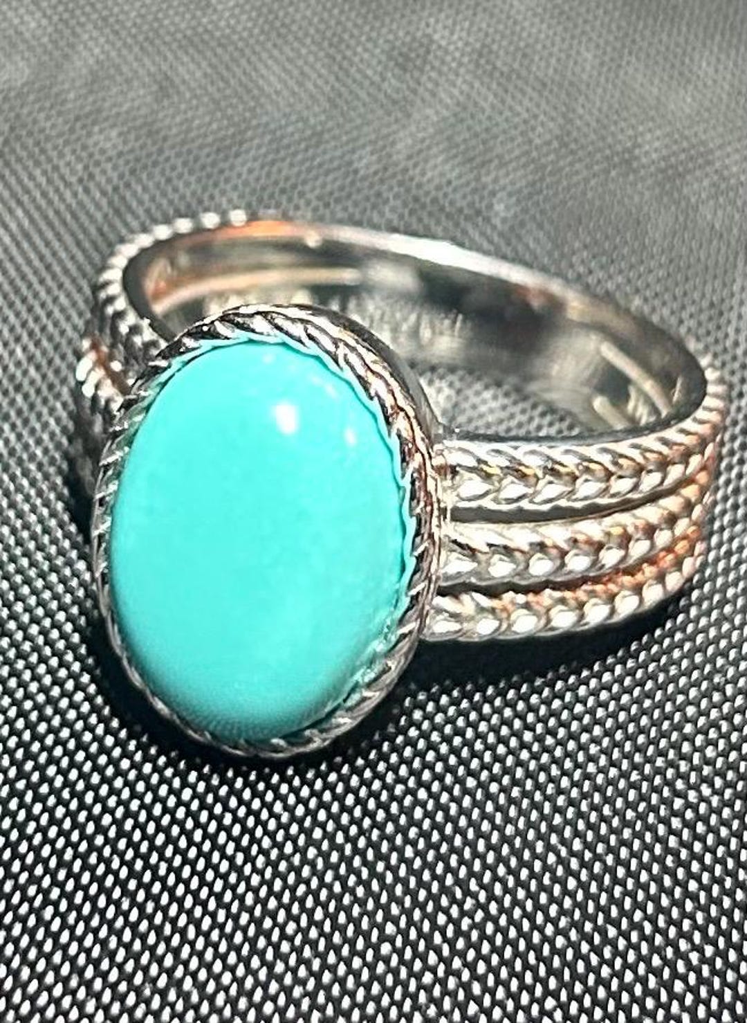 Kingman Turquoise and Sterling Silver Ring Size 10 - Etsy