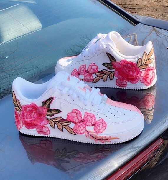 Nike Air Force Sneakers Coral Pink Rose Custom Canada