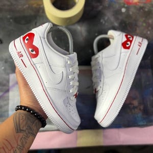 Nike Air Force 1 Custom Heart Big Eyes Sneakers