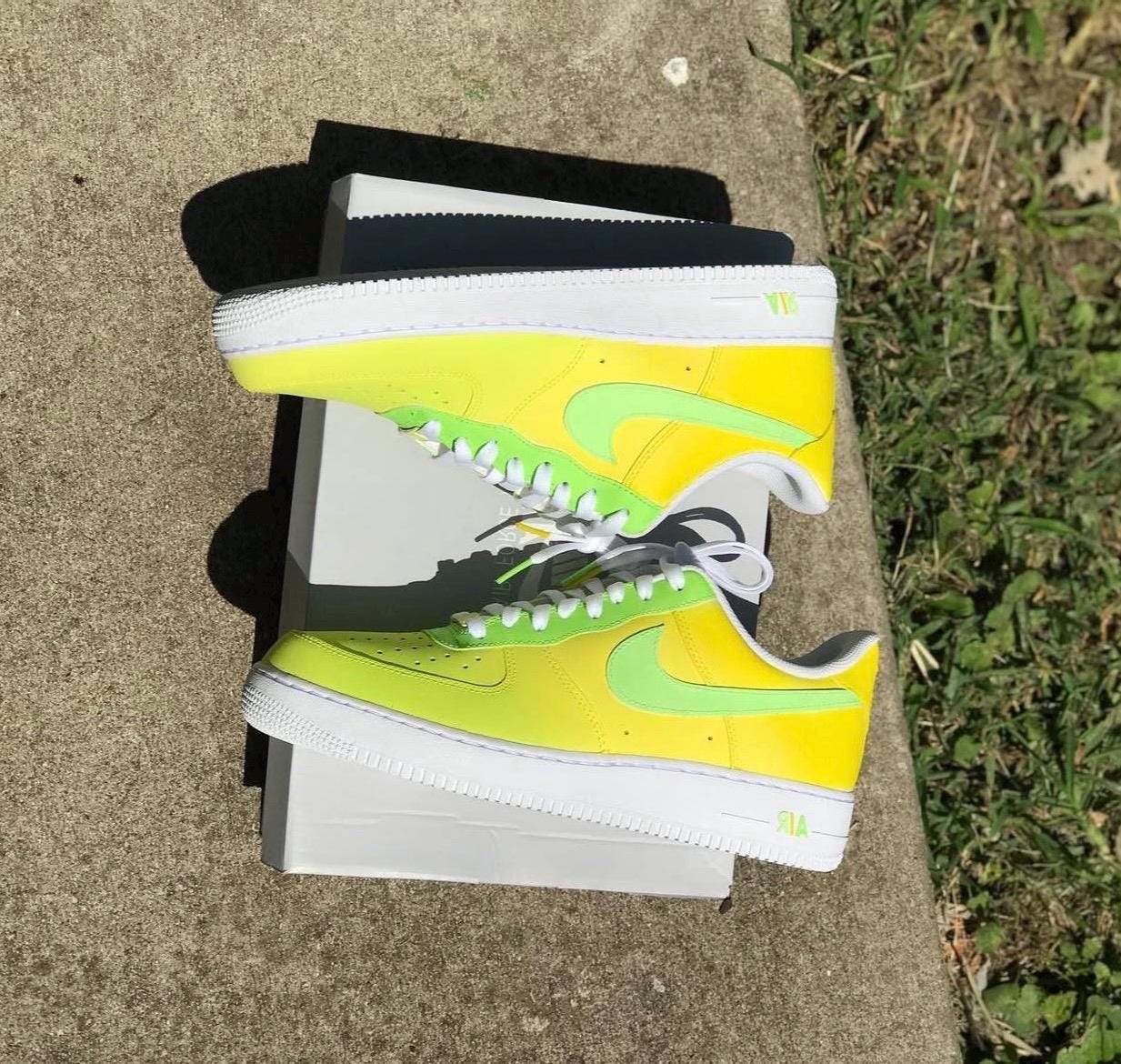 Lime Green Nike Shoes - Etsy