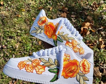 Nike Air Force 1 Custom Flame Orange Rose Sneakers