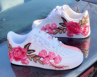 Nike Air Force 1 Sneakers Korallrosa Rosa Anpassad