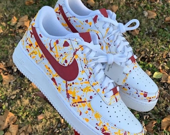 Nike Air Force 1 Custom Autumn Red Splash Shoes