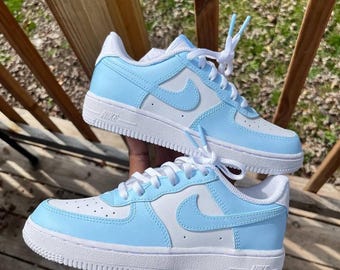 Nike Air Force 1 Custom Baby Blue Sneakers