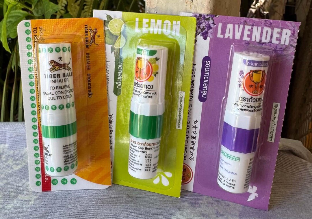 Set of 3 Herbal Inhalers - Menthol - Lavender - Lemon - Aromatherapy ...
