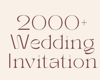 Paquete de más de 2000 plantillas de invitaciones de boda – JPG y CDR / Elegantes, minimalistas, florales, de lujo / Imprimibles y editables
