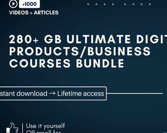 Paquete digital definitivo para negocios: más de 1000 cursos, libros electrónicos y plantillas. Descarga instantánea y derechos de reventa.