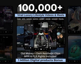 Paquete gigante de más de 100 000 reels virales: IA, lujo, motivación, fitness y más / Descarga instantánea
