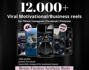 Paquete de más de 12 000 vídeos motivacionales y empresariales: contenido para redes sociales sin rostro (derechos de reventa maestra)