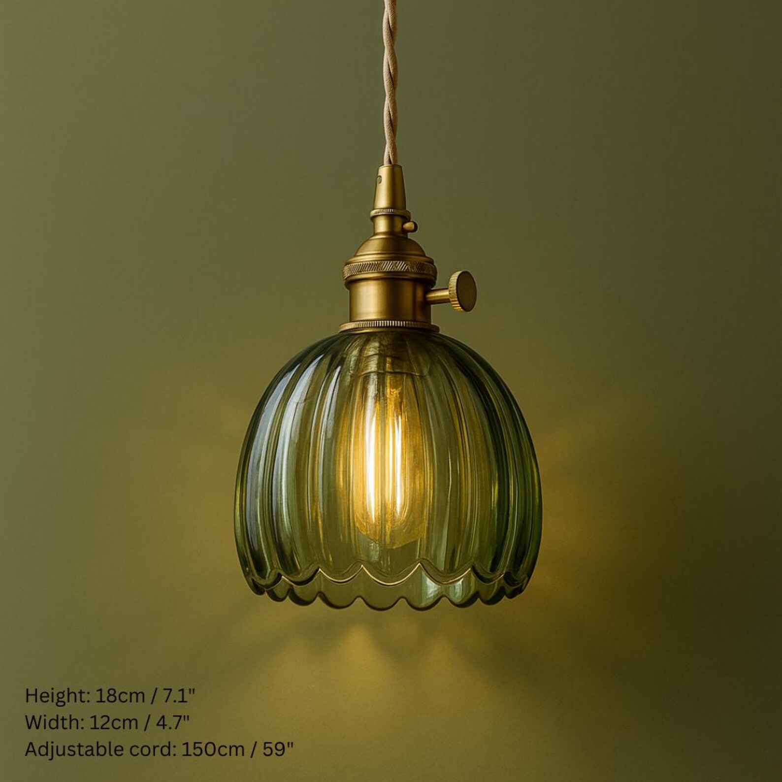Ryde Glass Pendant Light Green main image 1