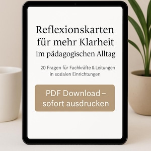 Reflection cards for more clarity in everyday teaching | 20 questions for professionals and managers | PDF for printing