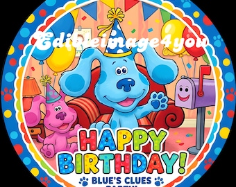 Ciasto blues clues z jadalnym obrazkiem w kształcie okręgu