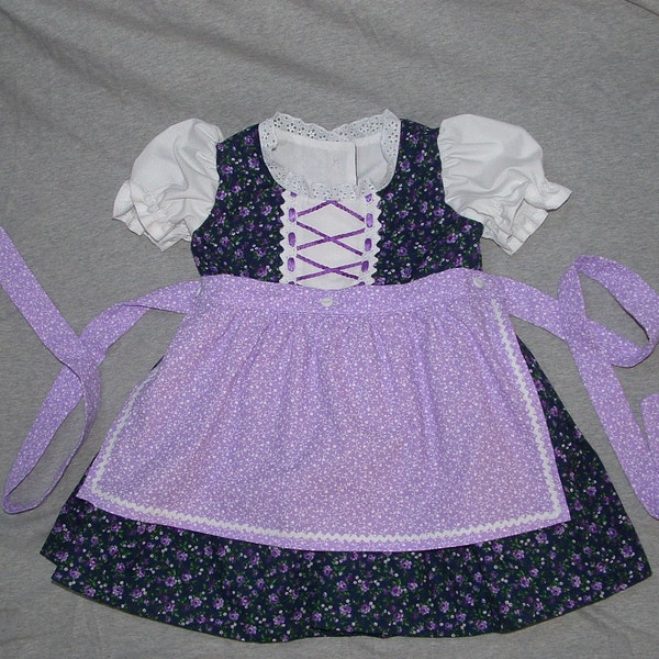 Purple Flowered Baby Dirndl