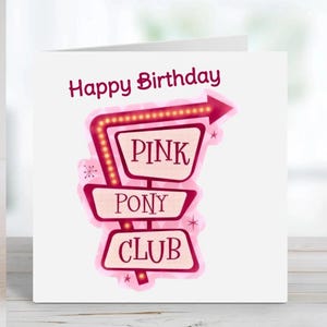 Personalized Pink Pony Birthday Card: Handmade Greeting Card
