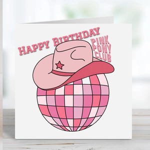 Personalized Pink Pony Birthday Card: Handmade Greeting Card