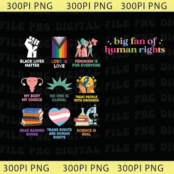 Big Fan Of Human Rights Png, Equality Png, Human Rights Top, Social Justice Gift For Activist, Anti Trump Png, Rainbow LGBT Png