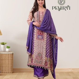 Pure Chinnon Silk Salwar Kameez Dress Indian Wedding Salwar Suit, Salwar Kameez Women Dress, Readymade Suits, Pakistani Eid Suits, Kurtas