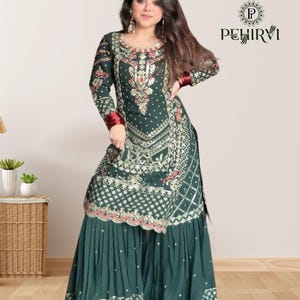 Salwar Kameez Indian Kurta For Women, Sharara Salwar Suits, Readymade Fully Flair Palazzo Suits, Bridal Dress, Pakistani Eid Suits For Women
