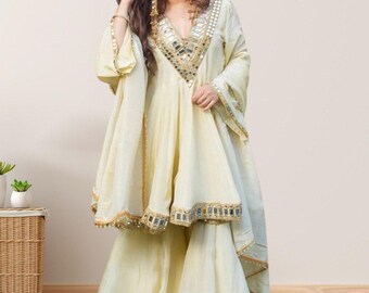 Stylish Anarkali Dress For Women Salwar kameez readymade Party Wedding Suit, Anarkali Kurta Palazzo