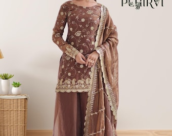 Traje salwar kameez de diseñador, bordado secuencial, vestido de novia pakistaní