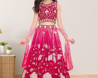 Kids Baby Girl Lehenga Choli For Girls, Readymade Stitched Lehenga Blouse, Wedding Partywear Dress