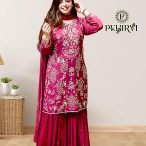 Salwar Suit For Women Salwar Kameez Embroidery Sequence Kurta Palazzo Suits Wedding Wear Dress Party salwar suit indian Pakistani Eid Suits