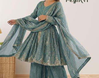 Fertiges Salwar Kameez Set, Salwar-Anzüge für Hochzeit, Partykleid, pakistanische Outfits, Kurta Palazzo