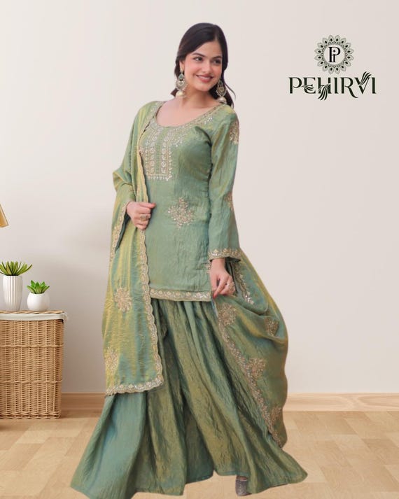 Salwar Kameez For Women, Kurta Palazzo Salwar Suits, Wedding Partywear Dress, Indian Pakistani Outfits