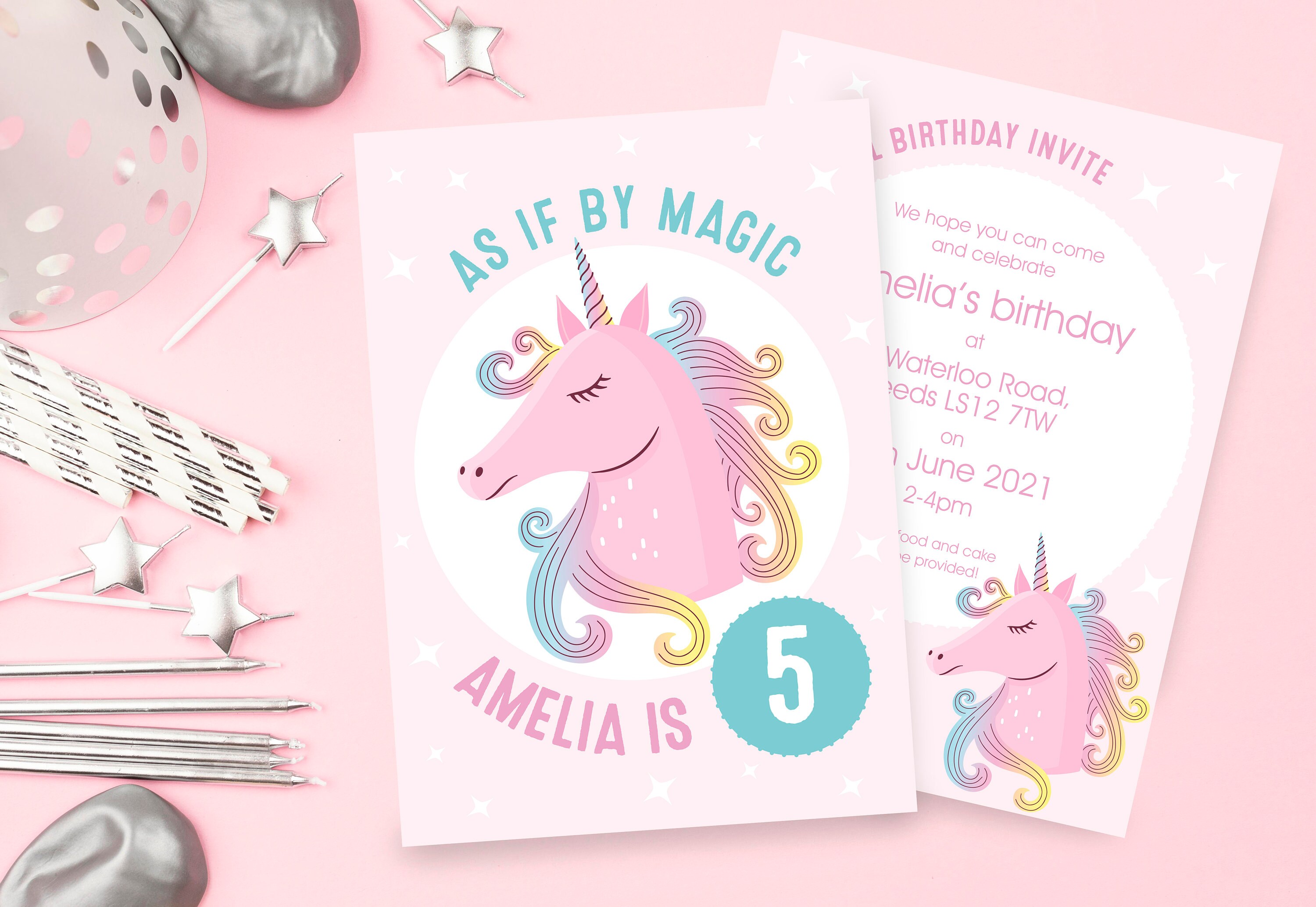 Unicorn Birthday Invitation | Etsy