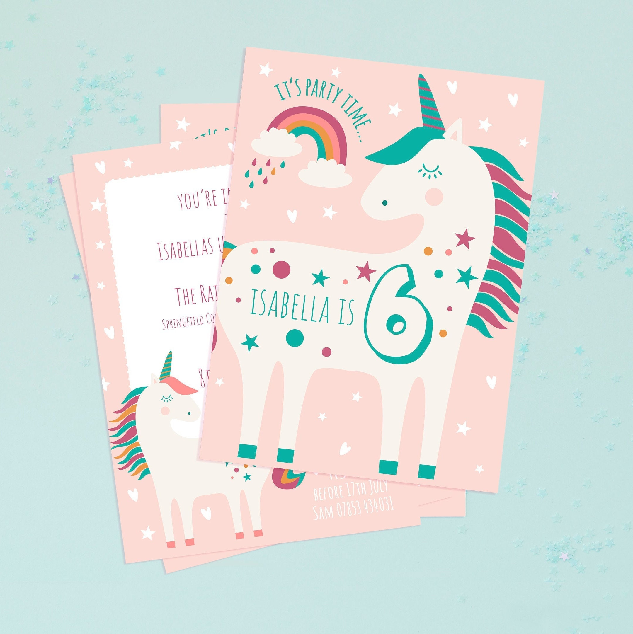 Unicorn Birthday Invitation - Etsy UK