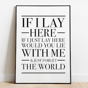 Printable Wall Art, Digital Download, Song Print, Song Lyric Print, Lyric Prints, , Wall Art, Minimalist Print, Modern Art
