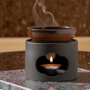 3-in-1 Ceramic Tea Warmer, Reed Diffuser & Incense Burner, Japanese Style Home Decor