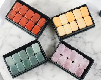 10 Stück Natürliche Trommelsteine Set • Dekorative Edelstein-Mix für Wohnkultur & Kunsthandwerk • Polierte Crystal Rock Sammlung Geschenkbox