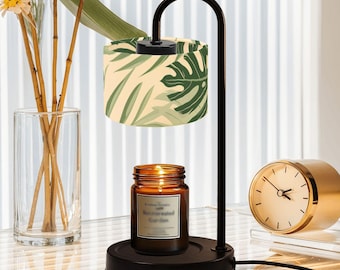 Bamboo Leaf Candle Warmer Lamp – Zen Style Wax Melt Lamp for Yoga Room & Natural Home Decor