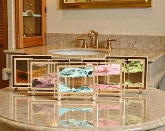 Reloj de arena flotante 3D Uniquegift, pintura de arenas movedizas, decoración relajante para el hogar y la oficina.