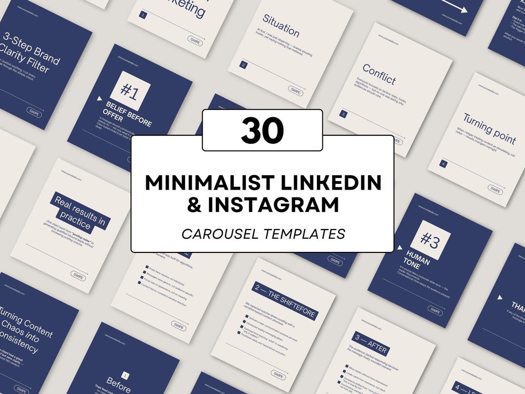 Minimal Canva Carousel Templates for Linkedin & Instagram – Clean ...