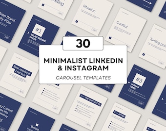 Minimal Canva Carousel Templates for LinkedIn & Instagram – Clean, Modern Design