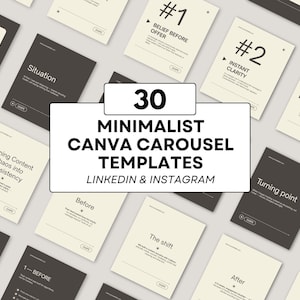 Minimalistische canvas carrouselsjablonen | LinkedIn en Instagram | Personal Brand, marketingberichten voor coaches en consultants