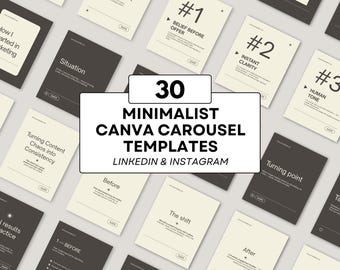 Minimalist Canva Carousel Templates | LinkedIn and Instagram | Personal Brand, Marketing Posts for Coaches and Consultants