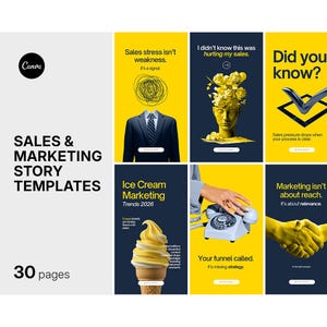 Plantillas de historias de Instagram de ventas y marketing / Historias de Instagram de Canva para empresas, coaches y emprendedores