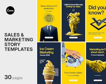 Sales & Marketing Instagram Story Templates | Canva Instagram Stories for Business, Coaches and Entrepreneurs