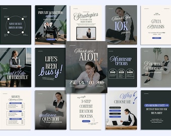 Social Media Manager Instagram Templates | Marketing & Strategy Canva Branding Kit (40 Pages)