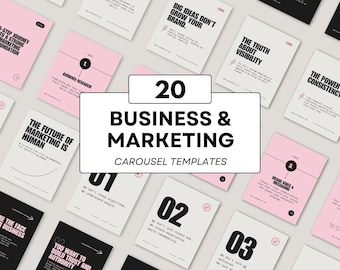 LinkedIn & Instagram Carousel Templates – 20 Editable Canva Designs for Business Coaches and Marketing Professionals